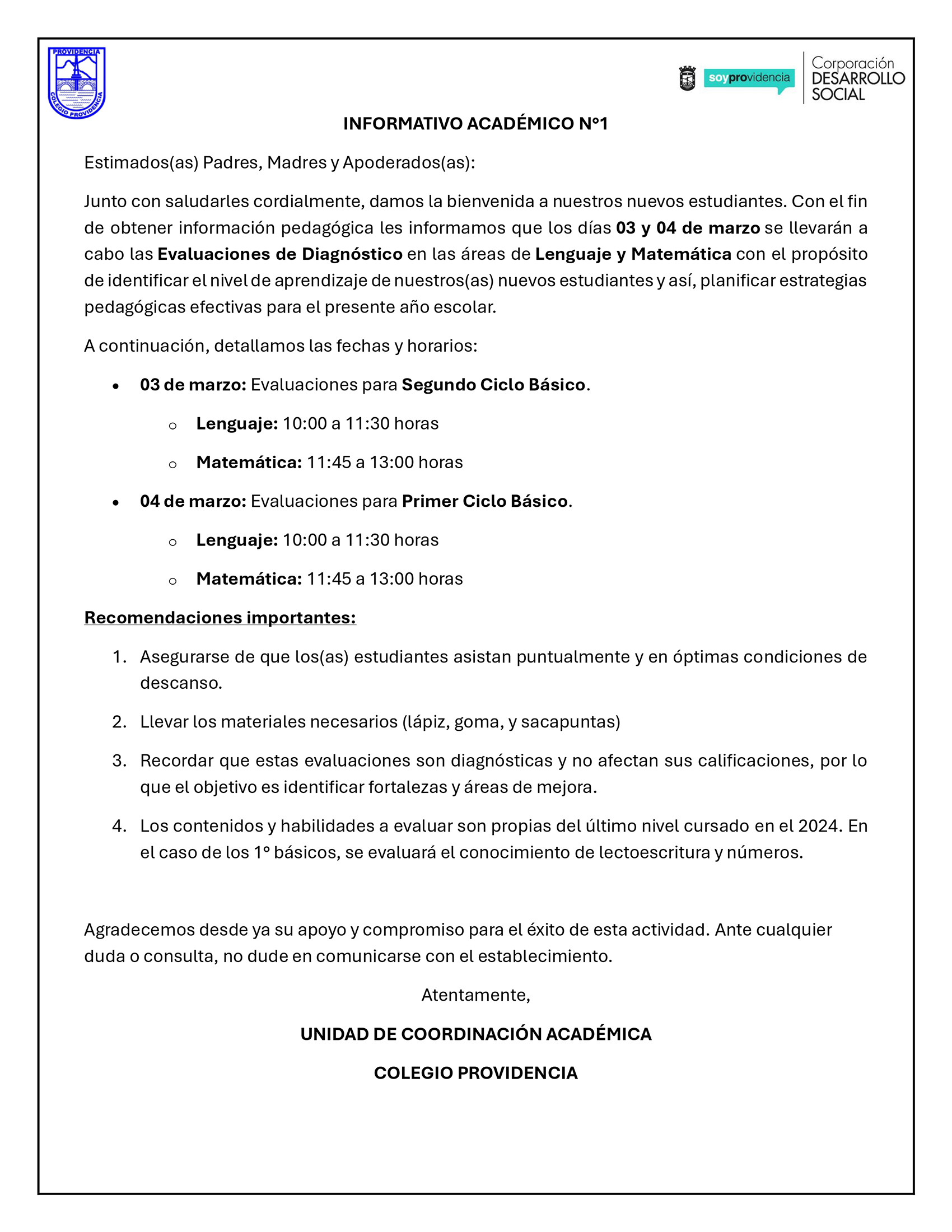 Comunicado UTP n1 Pruebas Estudiantes Nuevos page 0001