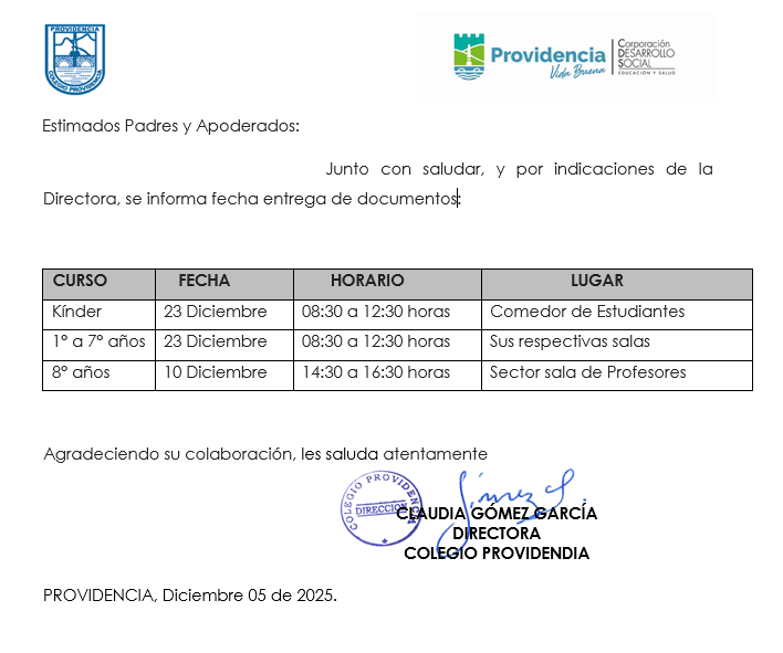 Fechas Retiro de Documentos2025